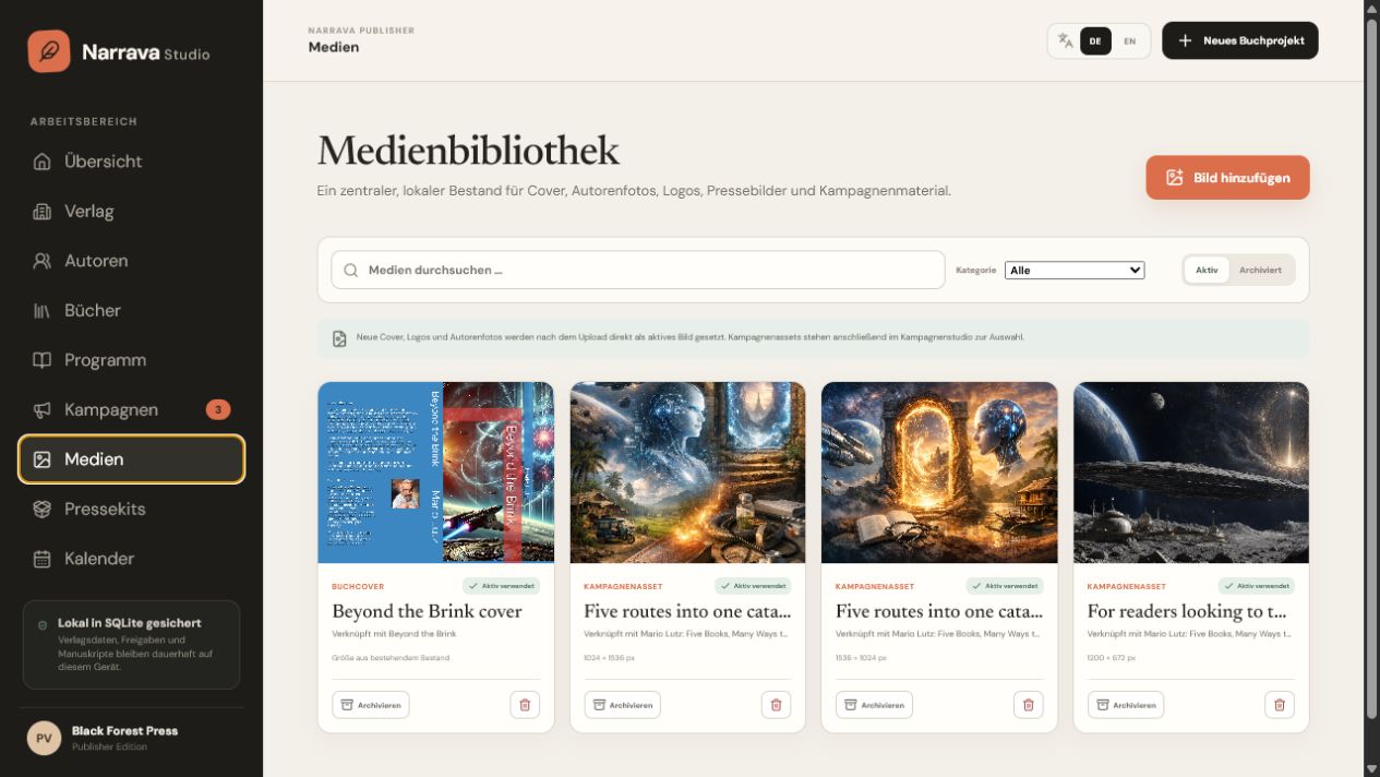 Media library — REAL NARRAVA PRODUCT SCREEN